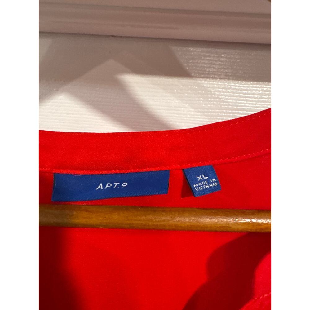 APT. 9 Red Short Sleeve Blouse Women's Size XL - Picture 5 of 9